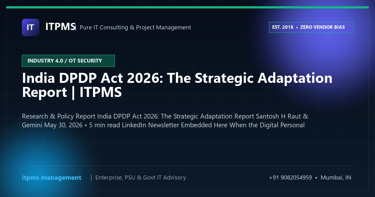 India DPDP Act 2026: The Strategic Adaptation Report | ITPMS